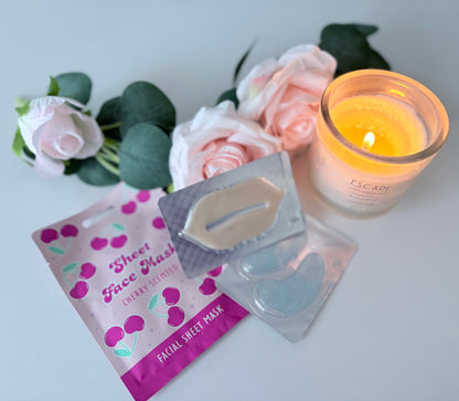 Mini Blue pamper box showing more contents - personalised spa gift set UK