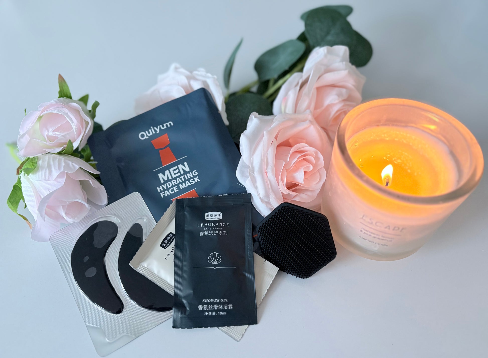 Personalised Mini Pamper For Him box contents - handmade men's relaxation gift UK