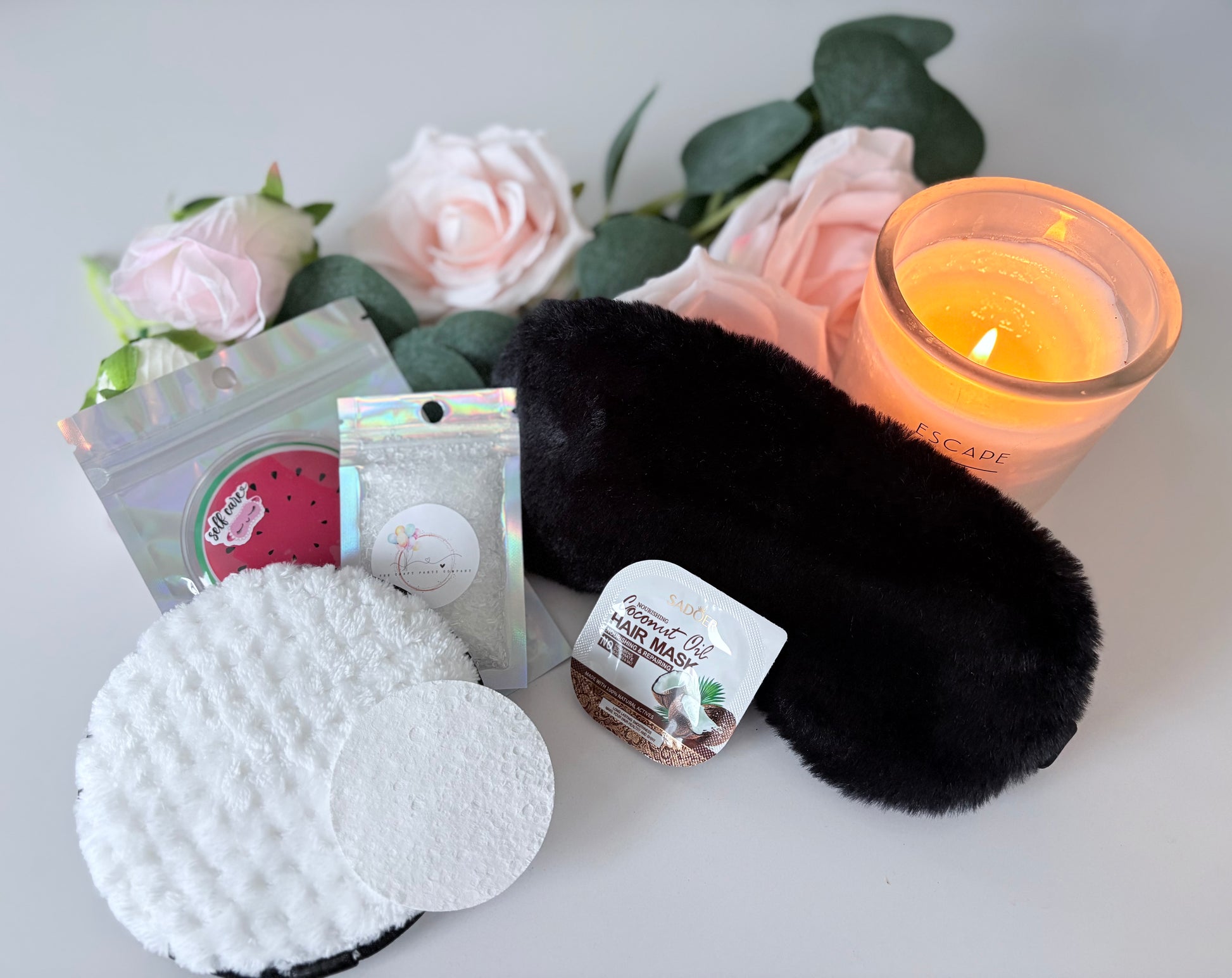 Personalised Ultimate Black pamper box contents - handmade luxury relaxation gift UK