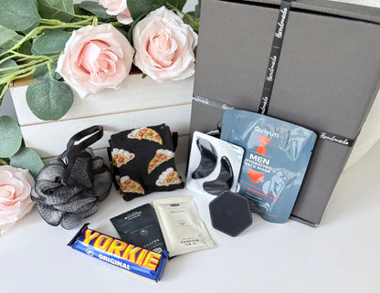 Mini Pamper For Him gift box with personalised items - men's spa gift set UK