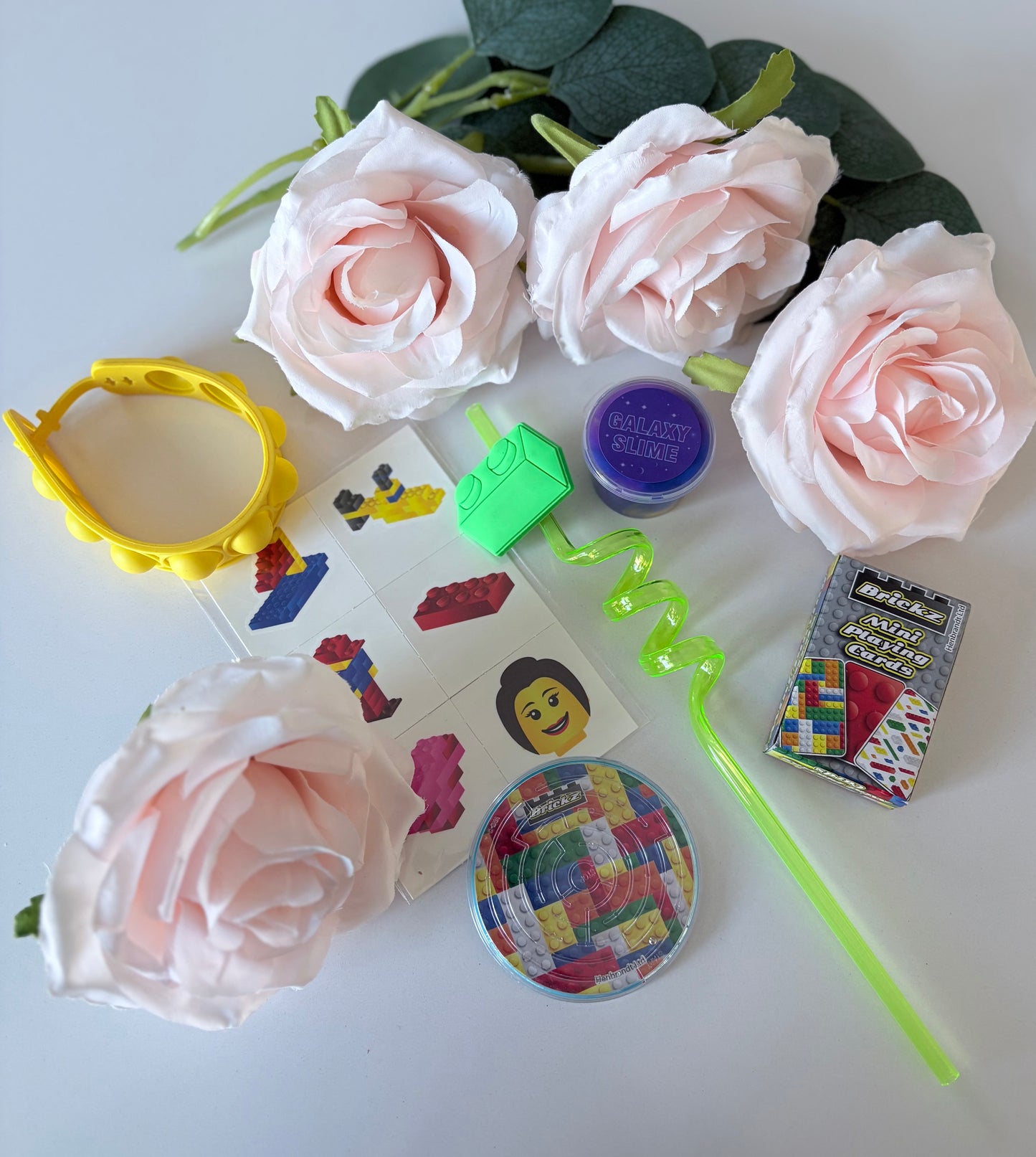 Personalised building block themed gift box contents - handmade children's gift set UK