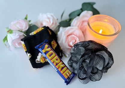 Mini Pamper For Him box showing additional contents - personalised men's spa gift set UK