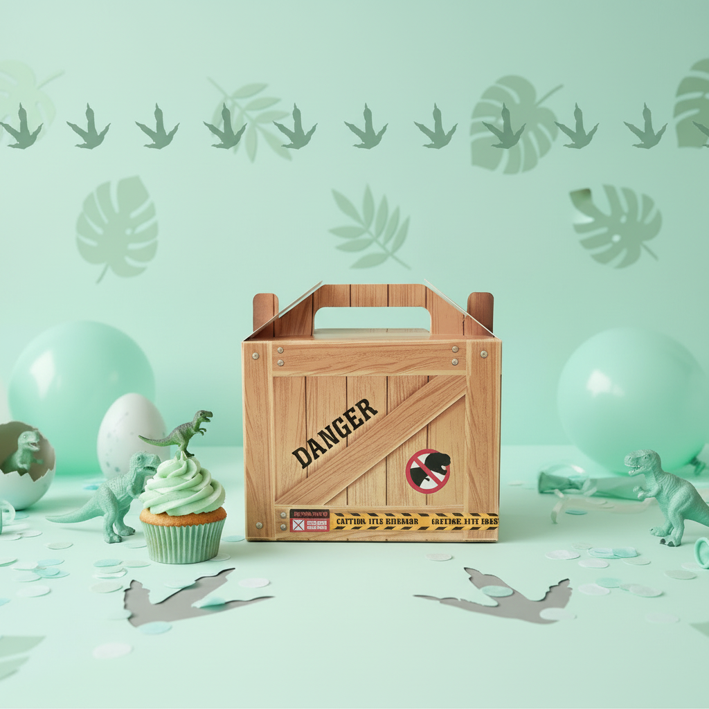 Boys' mini dinosaur themed gift box, perfect birthday gift or party box alternative, handmade in the UK