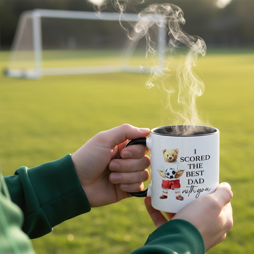 i scored the best dad football mug lifestyle shot uk handmade