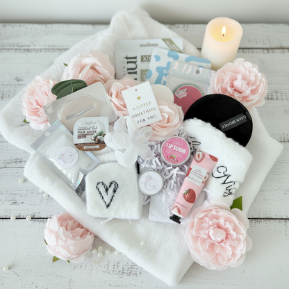 Ultimate white pamper gift set for women, handmade in the UK